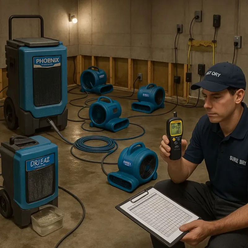 Structural Drying and Dehumidification process in Alsip, IL